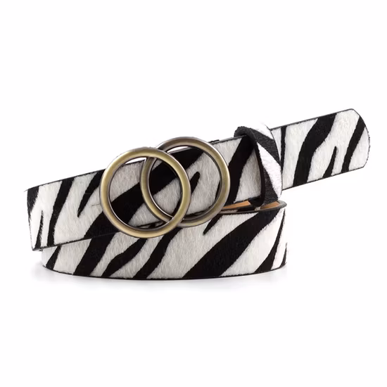 Women&prime;s Fashion PU Belt with Ring Buckle