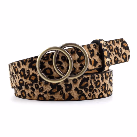 Women&prime;s Fashion PU Belt with Ring Buckle